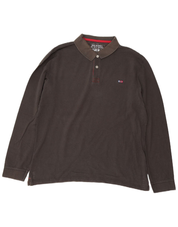 Polo da rugby a maniche lunghe da uomo Napapijri 2XL Grigia