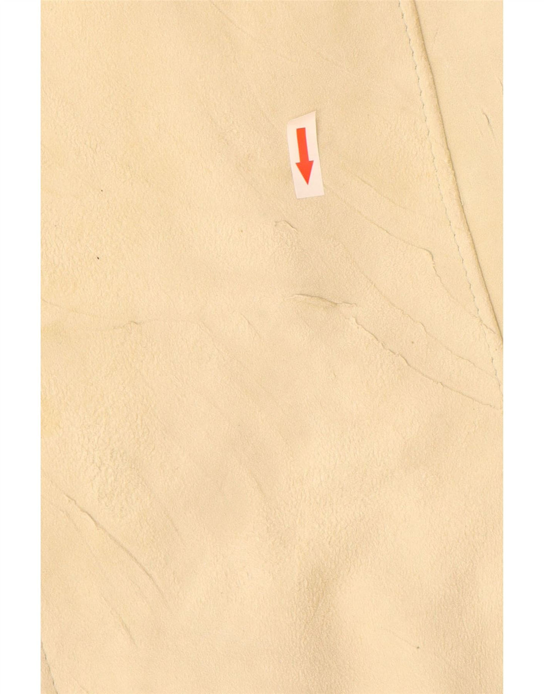 Giacca vintage in pelle scamosciata da donna UK 12 in pelle beige media