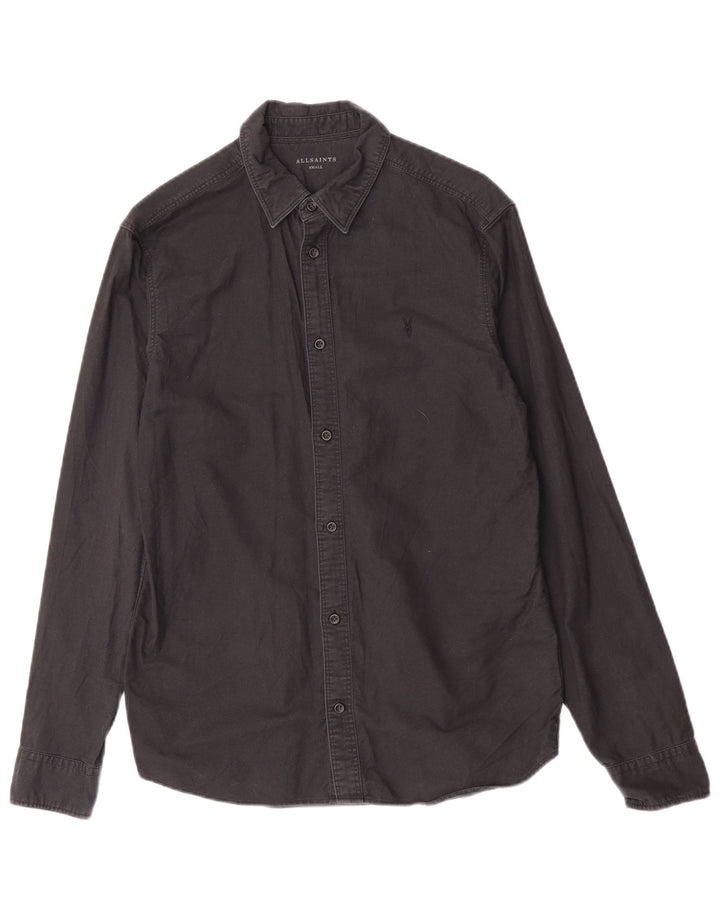 Camicia da uomo All Saints piccola in cotone nero