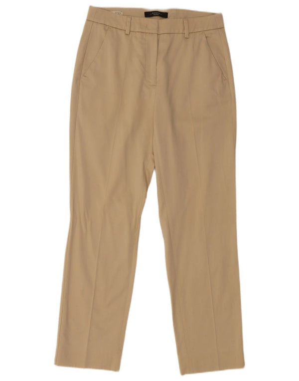 Pantaloni chino slim da donna Max Mara UK 8 piccoli W28 L27 Cotone beige