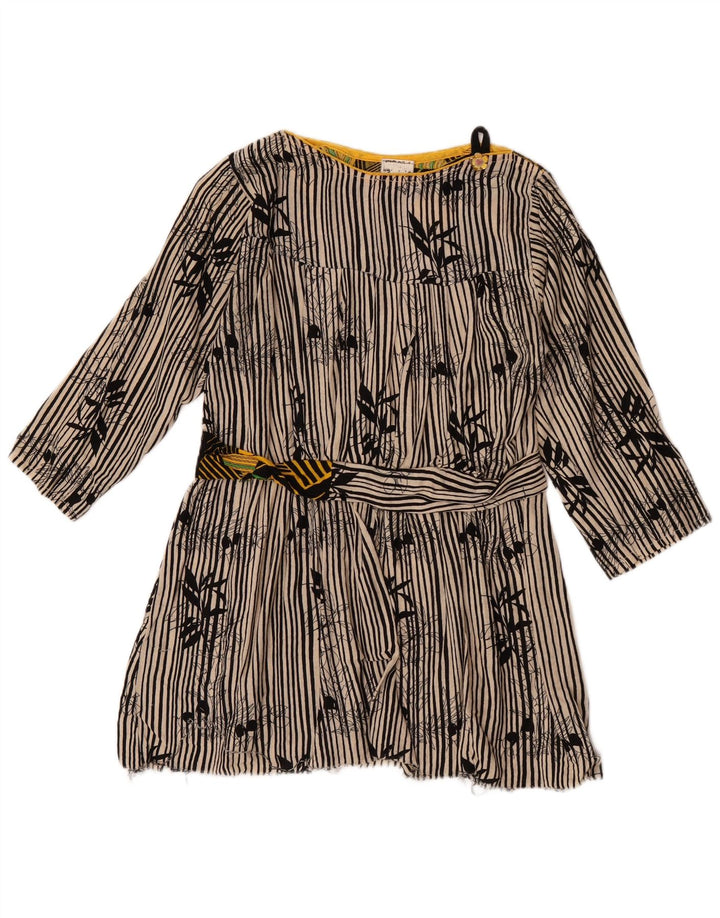 Top camicetta vintage da donna con maniche a 3/4 UK 12 a righe bianche medie