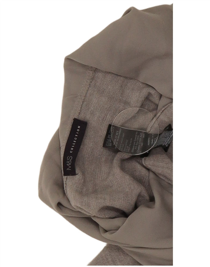 Top a maniche lunghe da donna Marks & Spencer UK 14 Acrilico screziato grigio medio