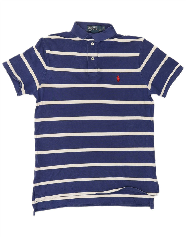 POLO RALPH LAUREN Polo da uomo piccola in cotone a righe blu navy