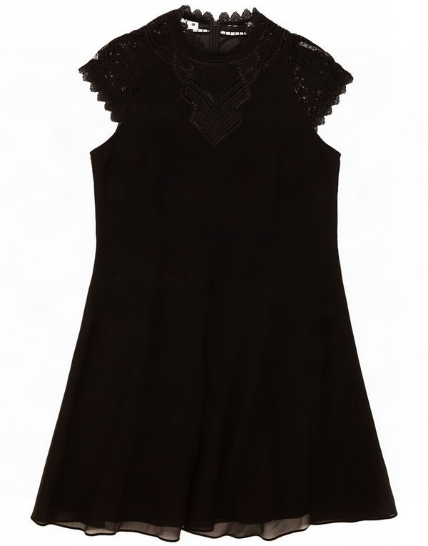 Monsoon Abito da donna senza maniche a trapezio UK 16 Large Nero Poliestere