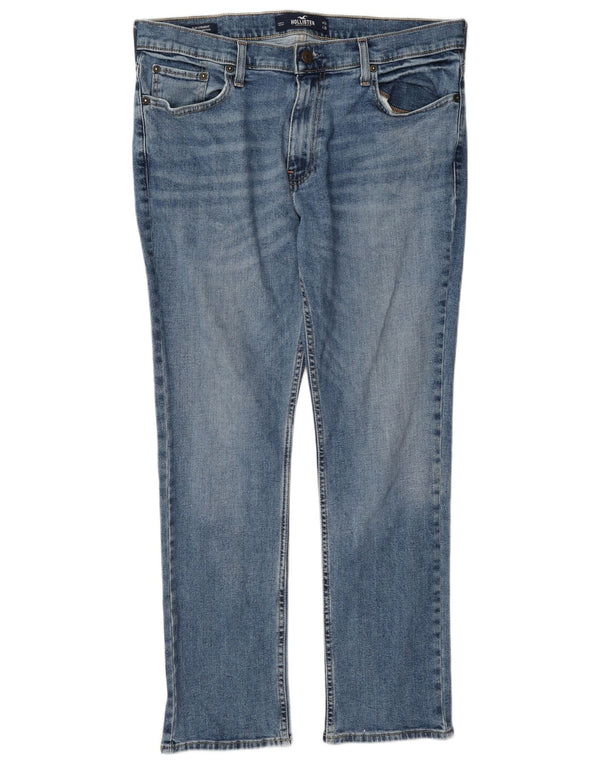 Jeans dritti slim da uomo Hollister W34 L30 cotone blu