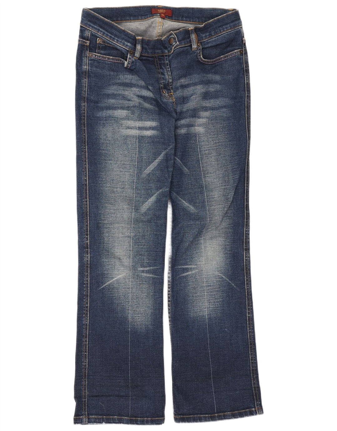 Jeans bootcut da donna Oasis UK 12 medio W30 L27 cotone blu