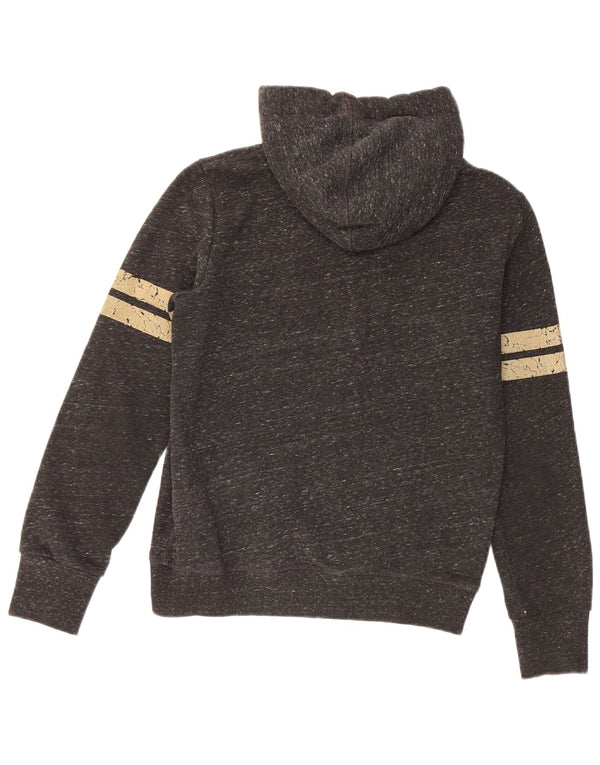 Maglione con cappuccio grafico da donna Superdry UK 10 piccolo cotone chiazzato nero