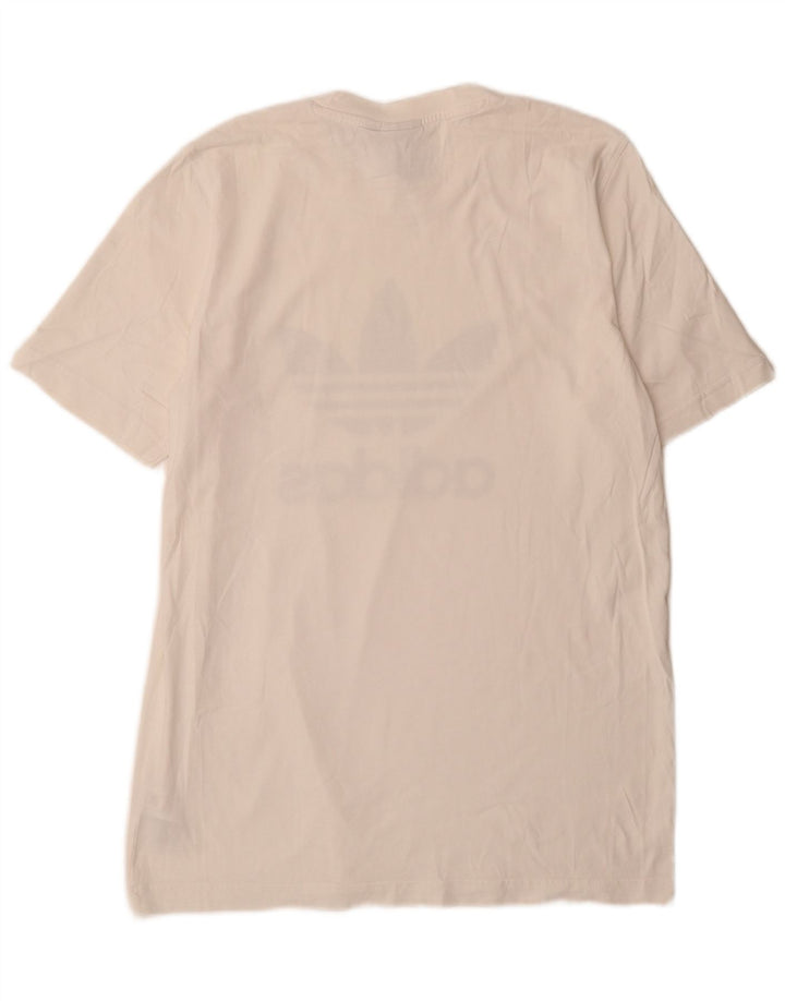 T-shirt grafica da uomo Adidas Top in cotone bianco medio