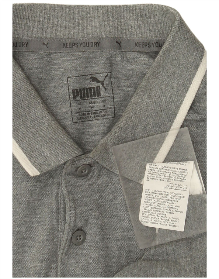 Polo da uomo Puma in cotone grigio medio