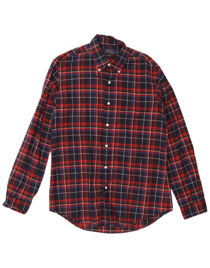 Polo Ralph Lauren Camicia da uomo su misura in cotone a quadri blu navy medio