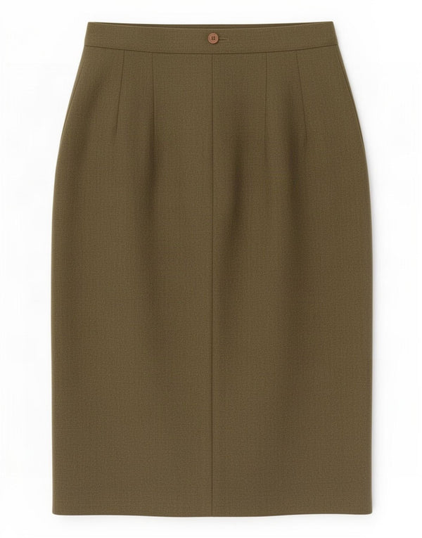 Gonna a tubino vintage da donna UK 10 piccola W24 verde