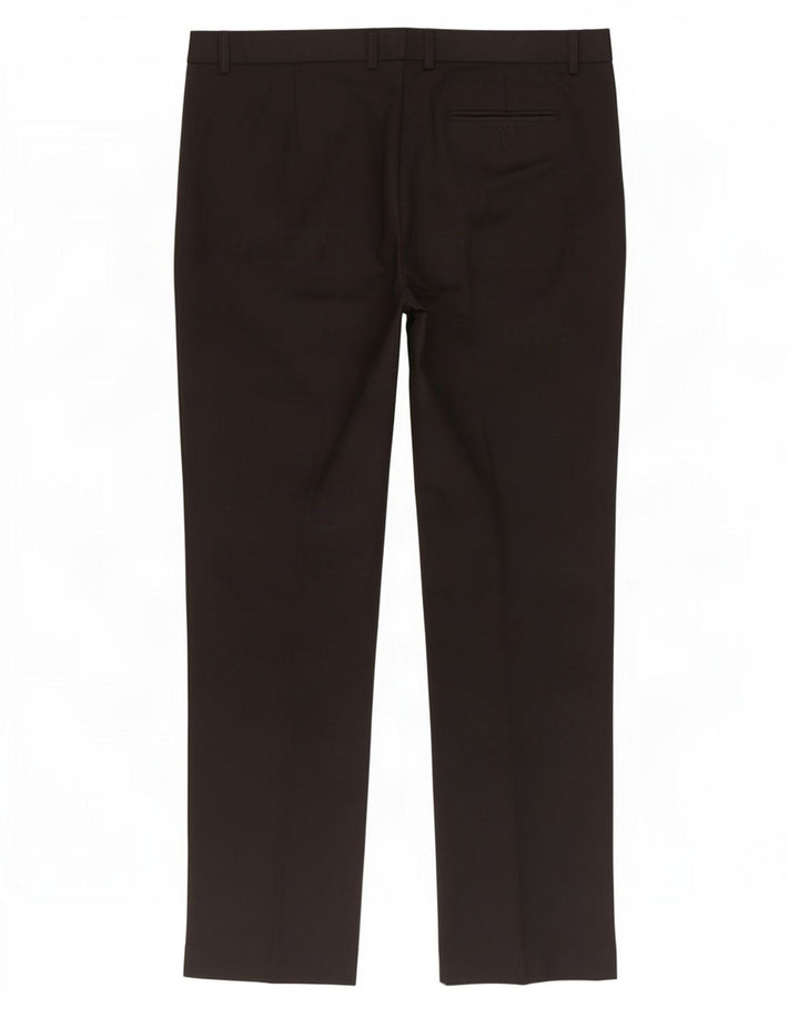 Pantaloni da abito vestibilità regolare da uomo Marks & Spencer W38 L33 poliestere nero