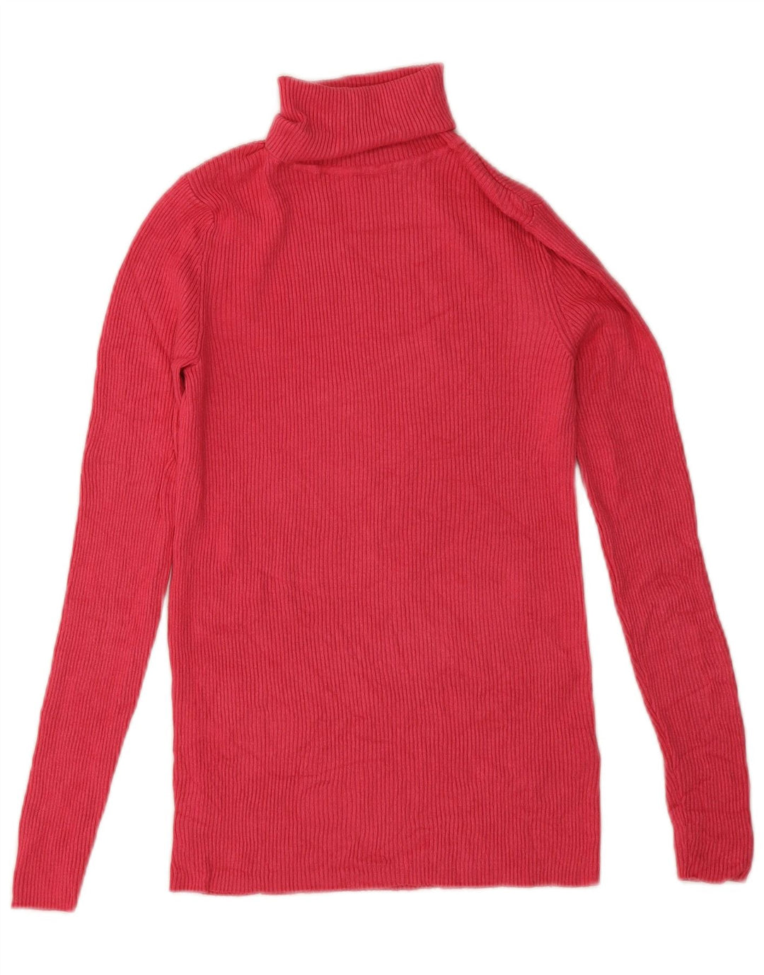 Maglione maglione a collo alto da donna Marks & Spencer UK 10 piccolo in viscosa rosa