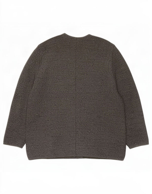 Kaufmann Mens Cardigan Sweater IT 56 2XL Grey Virgin Wool