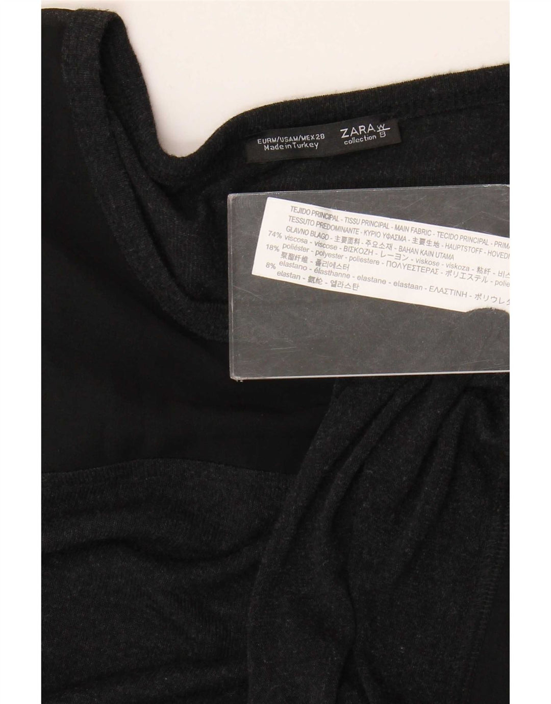 Top Zara da donna oversize a maniche lunghe UK 14 viscosa nera media