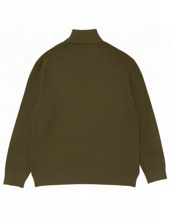 Maglione da uomo Marks & Spencer con zip e collo 2XL cotone kaki