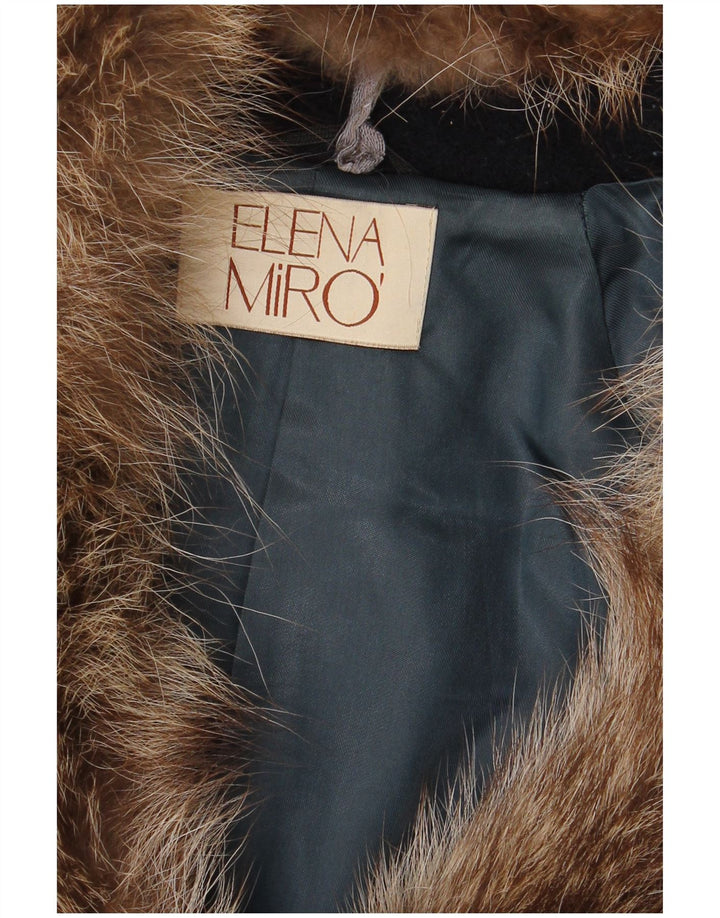 ELENA MIRO Soprabito da donna UK 16 Large Blu Navy Lana Vergine