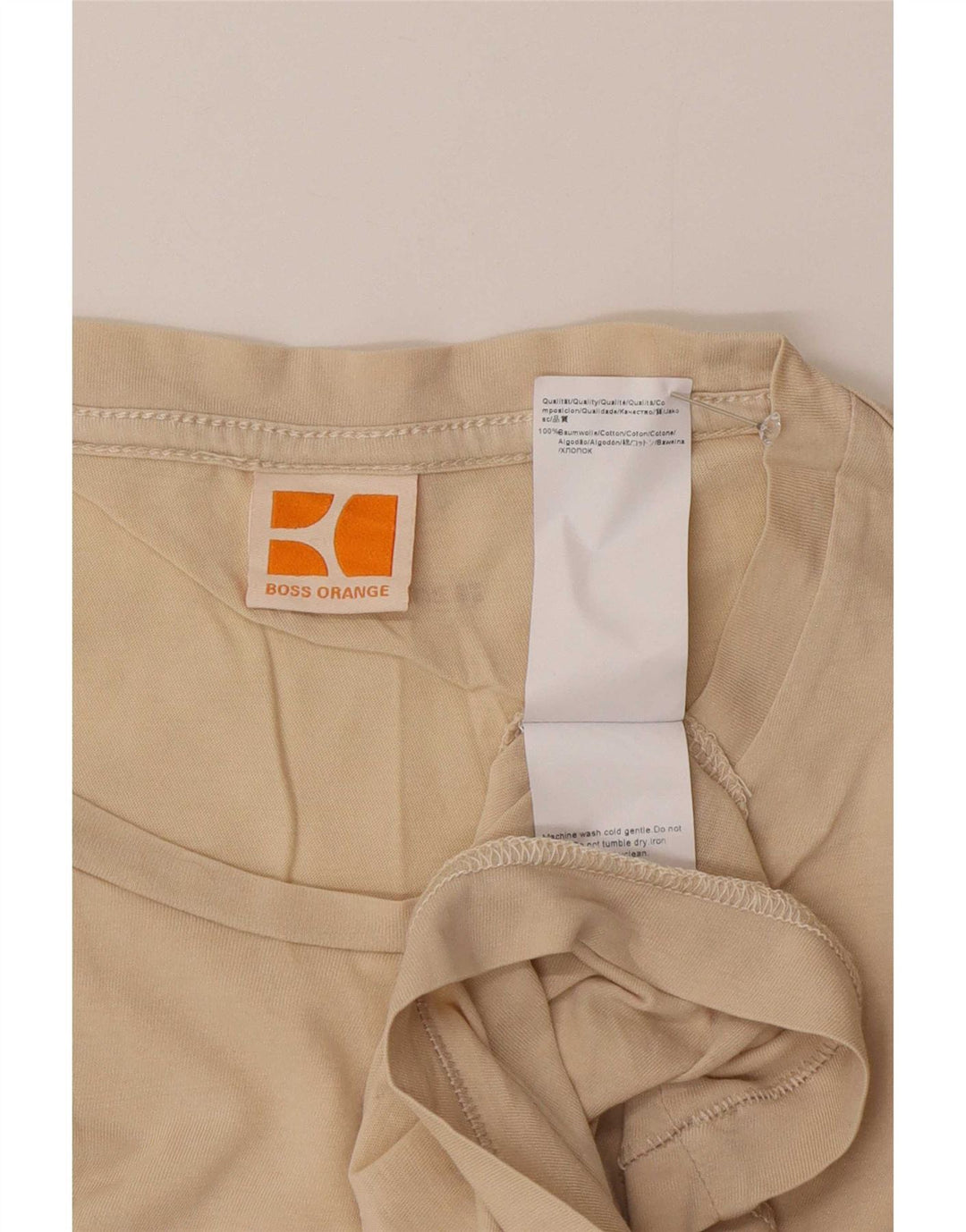 T-shirt grafica da uomo Hugo Boss Top grande in cotone beige