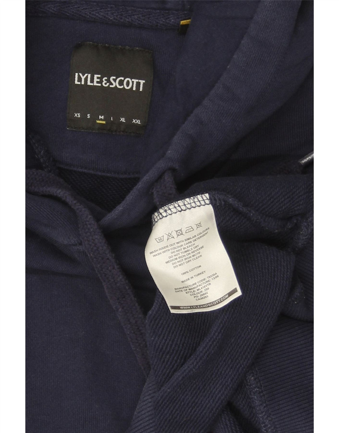 Felpa con cappuccio da uomo LYLE & SCOTT media cotone blu navy
