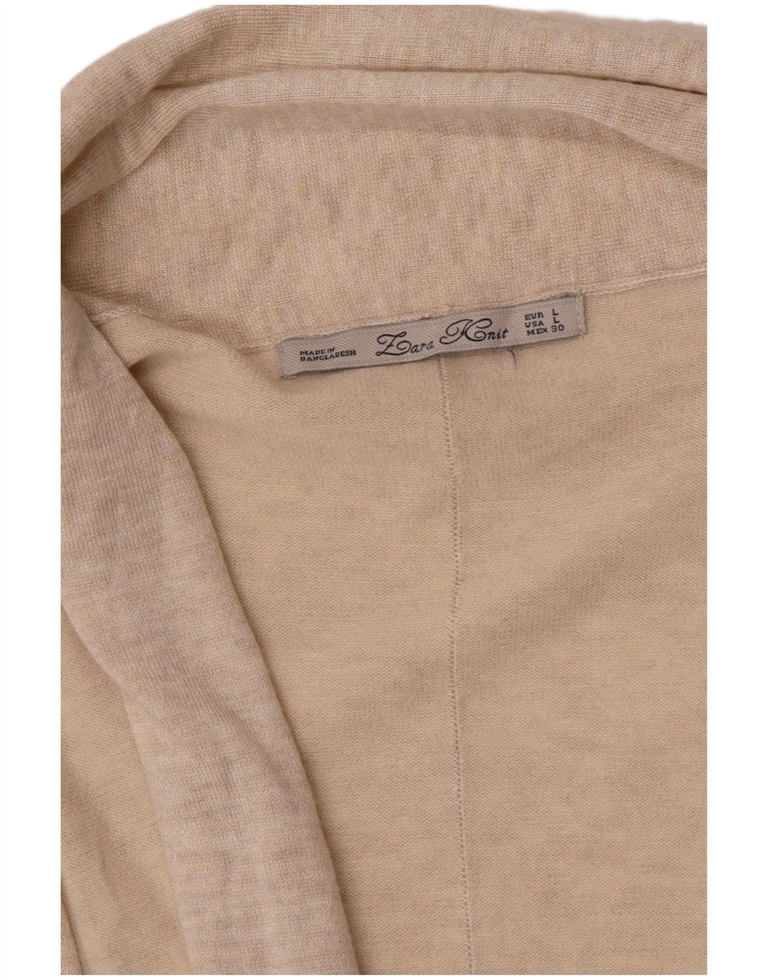 Maglione Cardigan Aperto da Donna ZARA UK 14 Large Beige