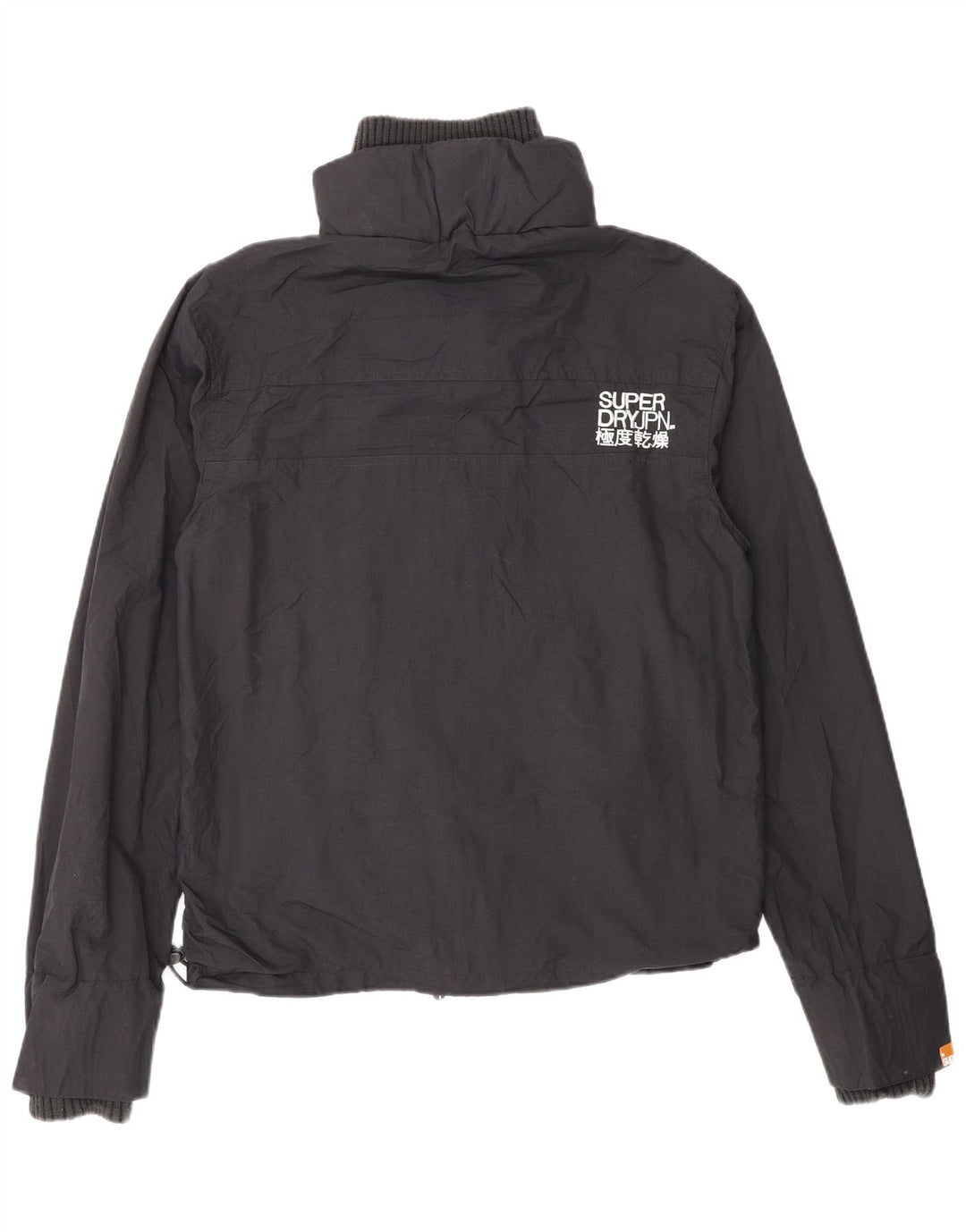 Giacca antipioggia grafica da donna Superdry Windcheater UK 14 nylon nero medio