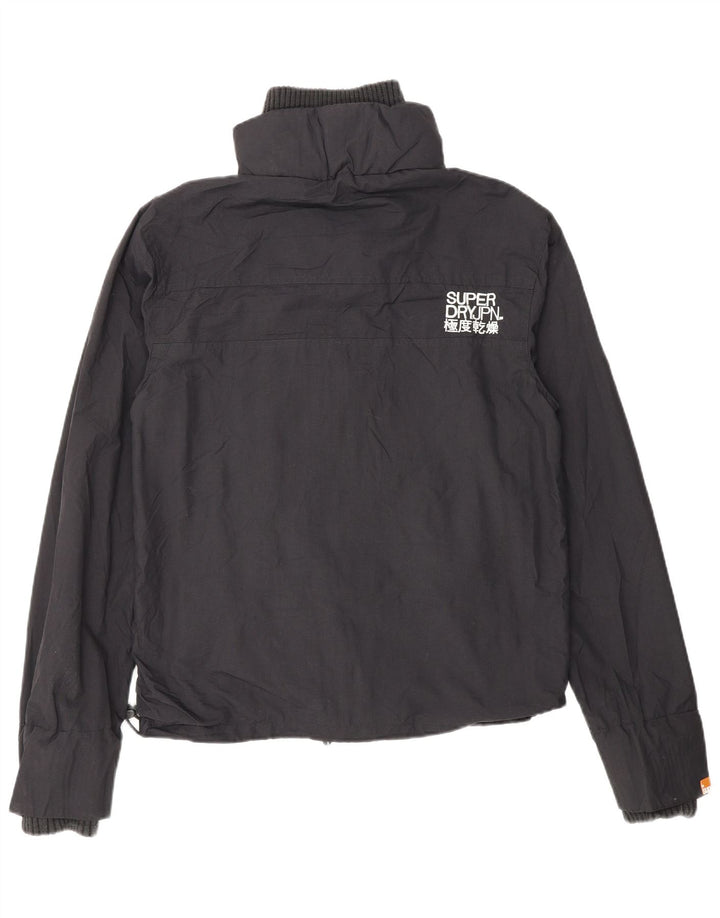 Giacca antipioggia grafica da donna Superdry Windcheater UK 14 nylon nero medio