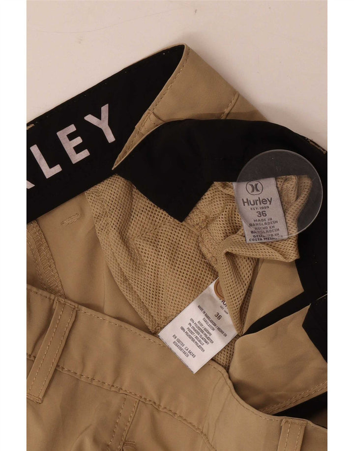 Pantaloncini chino da uomo Hurley W36 Large in poliestere marrone