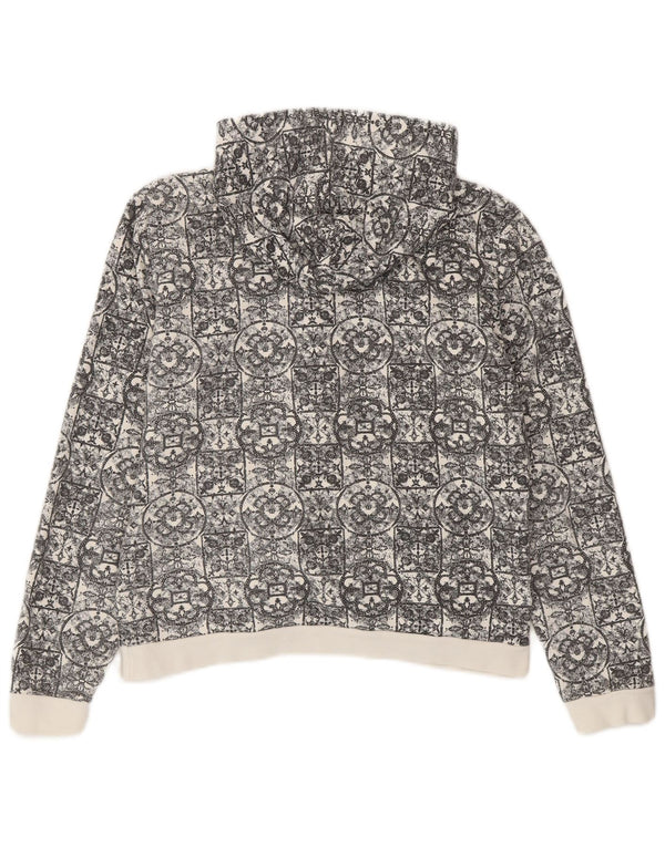 Giacca da tuta da donna con cappuccio Trussardi Jeans UK 18 XL Bianca geometrica