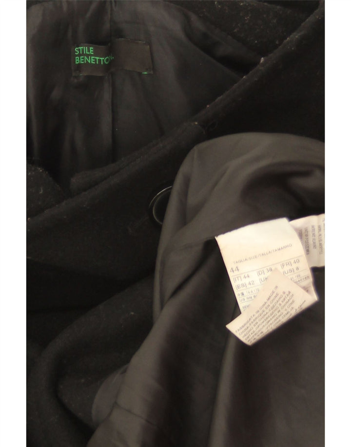 Cappotto Donna Benetton IT 44 Medio Nero Lana