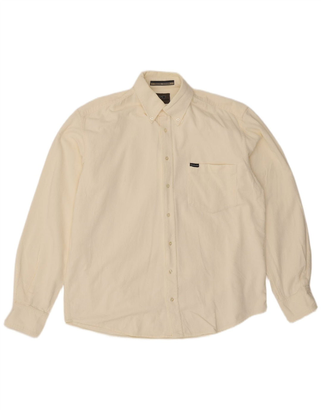 Camicia da uomo in velluto a coste Sergio Tacchini XL in cotone bianco