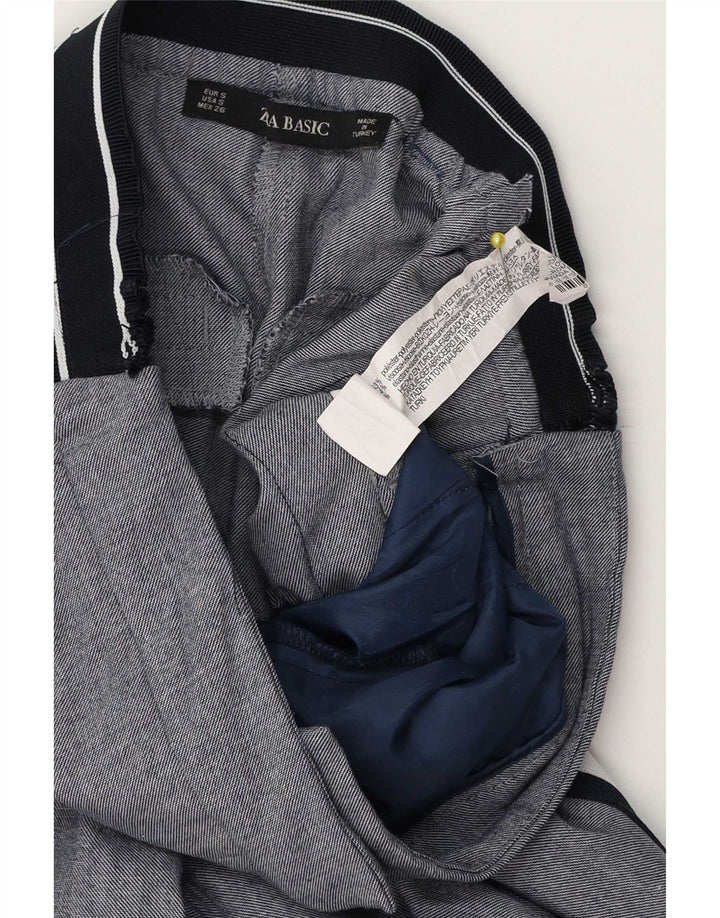 Pantaloni chino slim da donna Zara piccoli W26 L27 poliestere a righe grigie