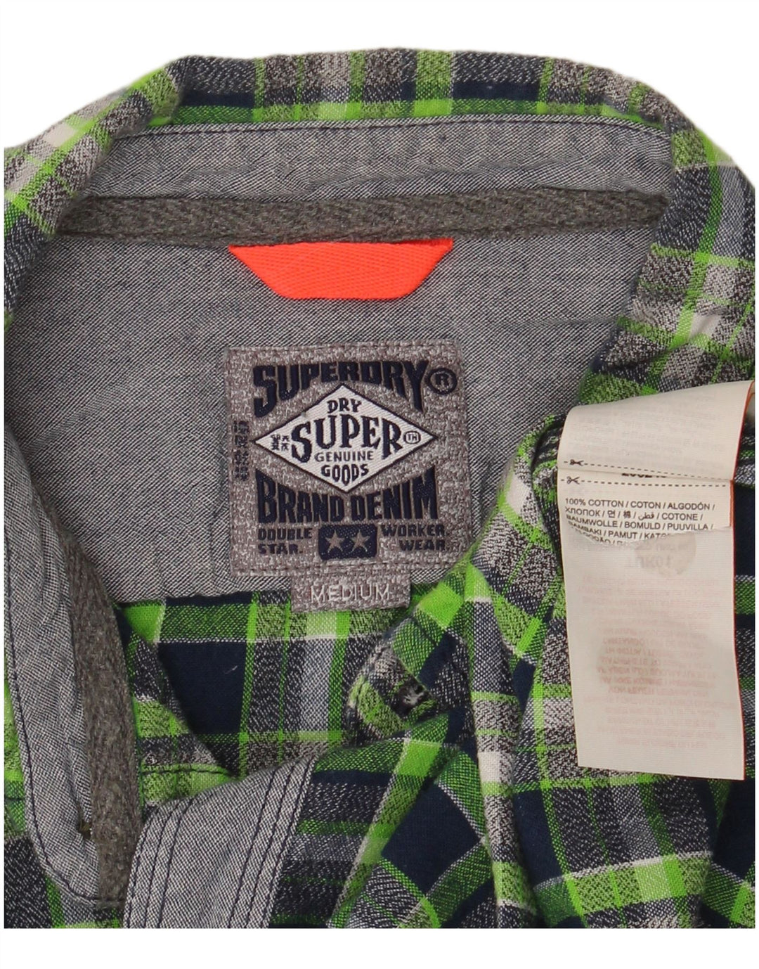 Camicia in flanella da donna Superdry UK 14 Cotone a quadri verde medio
