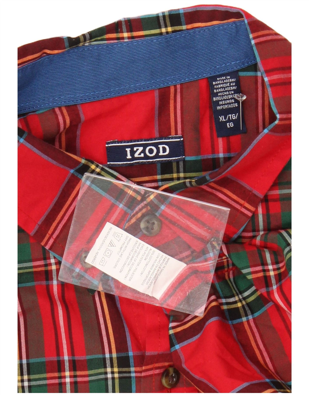 Camicia da uomo IZOD XL in cotone a quadri rossi