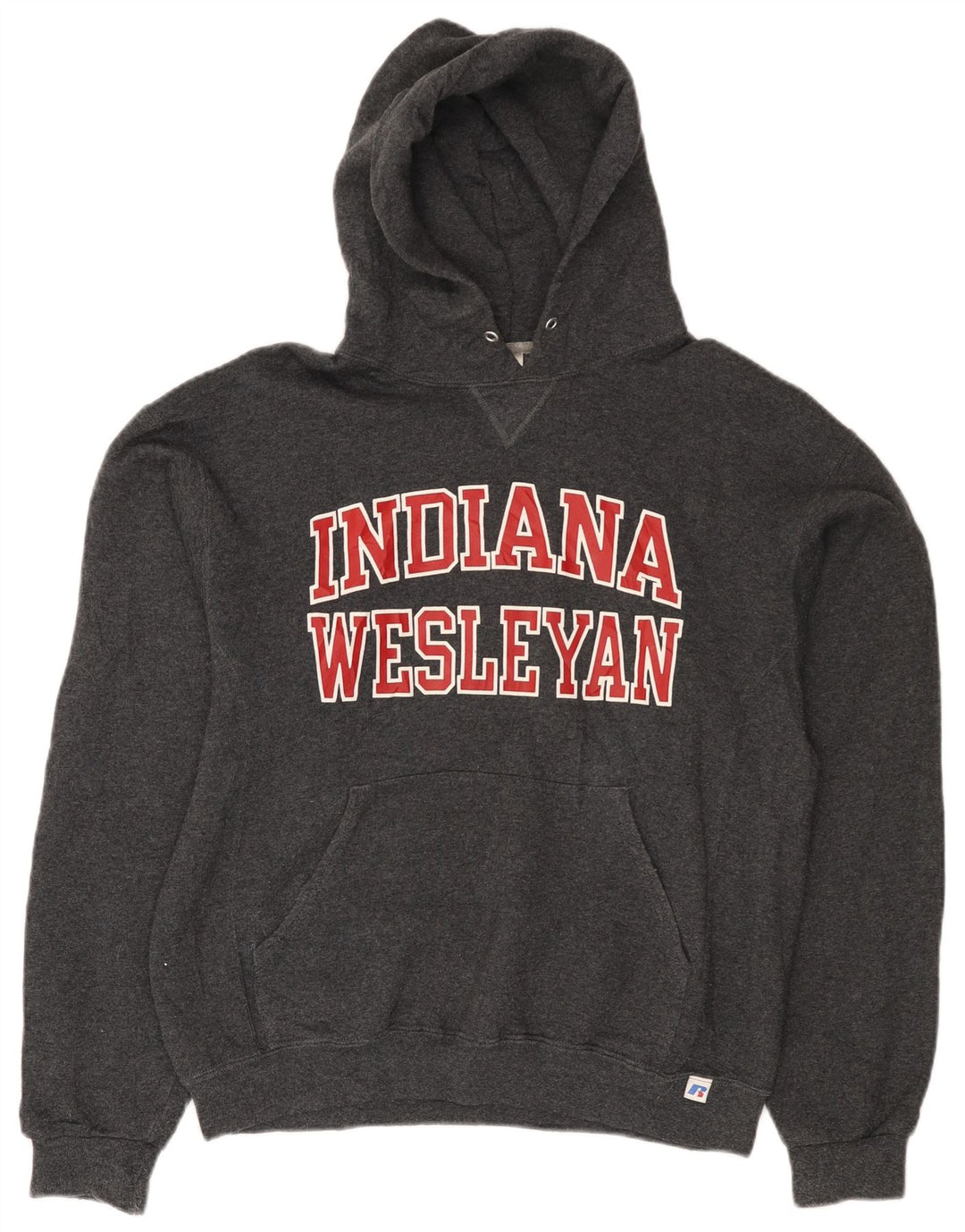 RUSSELL ATHLETIC Maglione con cappuccio grafico Indiana Wesleyan da uomo grigio medio