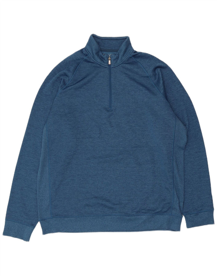 Felpa da uomo con collo con zip Under Armour, maglione XL blu