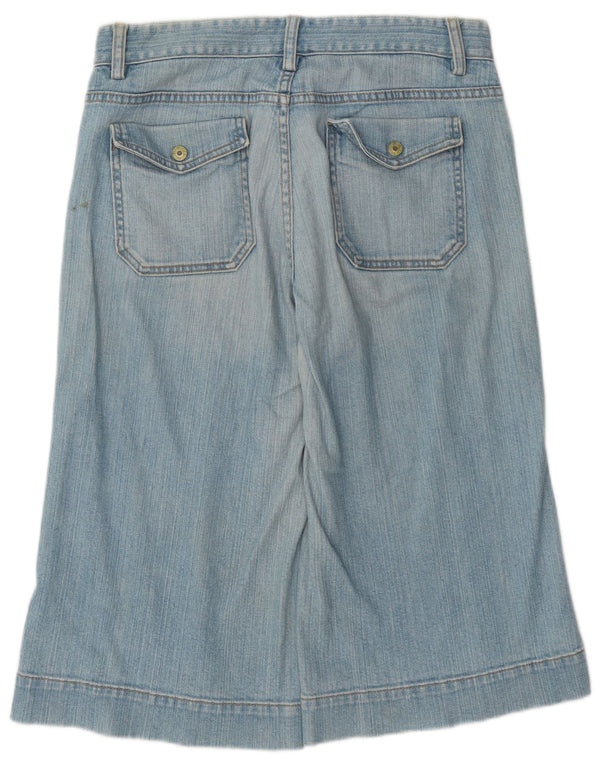 Gap Pantaloncini di jeans Bermuda a gamba larga da donna UK 10 Small W30 Cotone blu