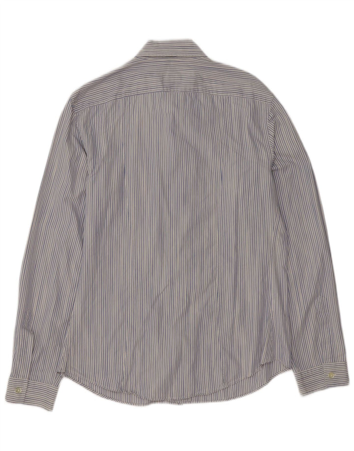 ARMANI JEANS Camicia Uomo XL Cotone Rigato Blu
