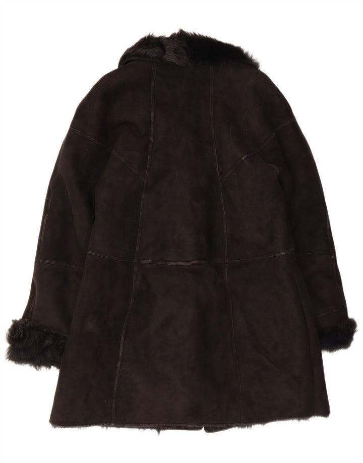 Cappotto Shearling Donna Muflone IT 48 XL Pelle Nera