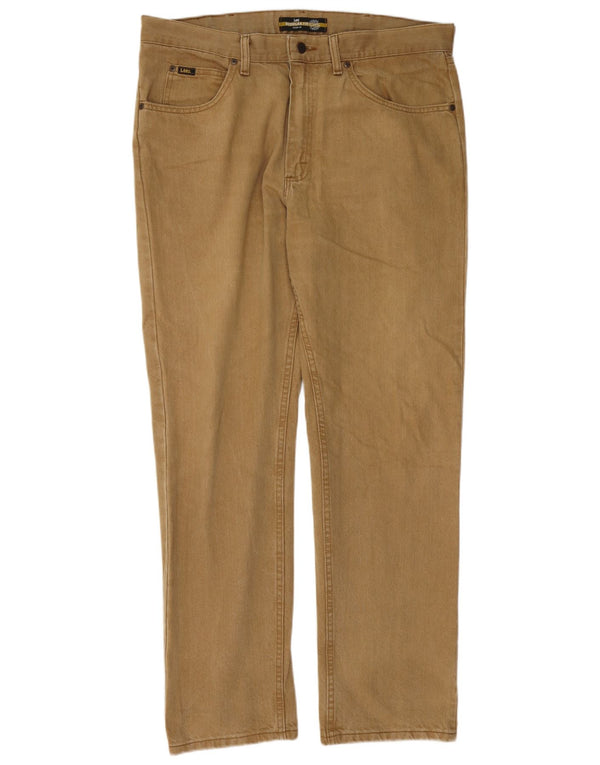 Jeans dritti da uomo Lee Regular Fit W38 L32 in cotone marrone