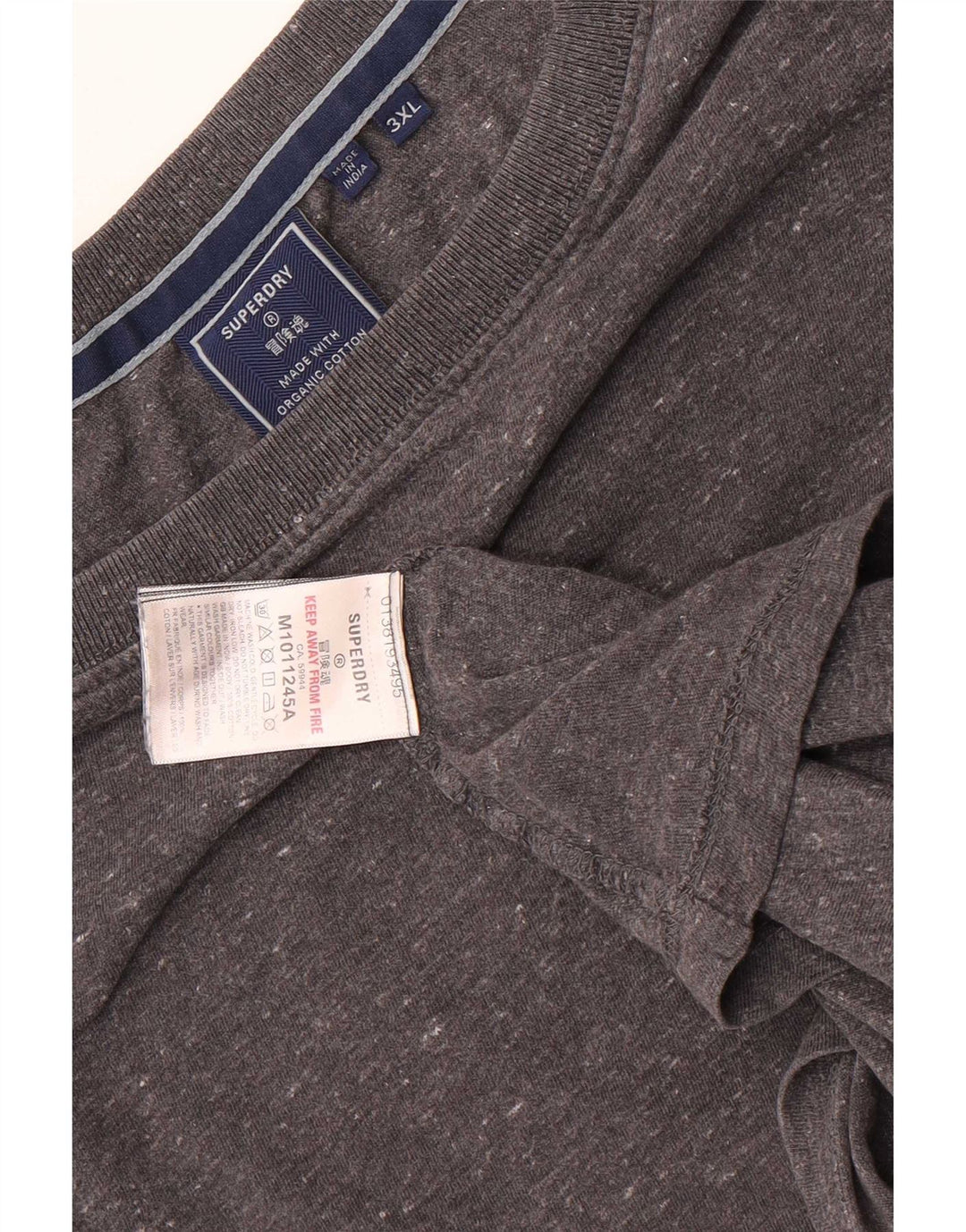 T-shirt da uomo Superdry Top 2XL cotone chiazzato grigio