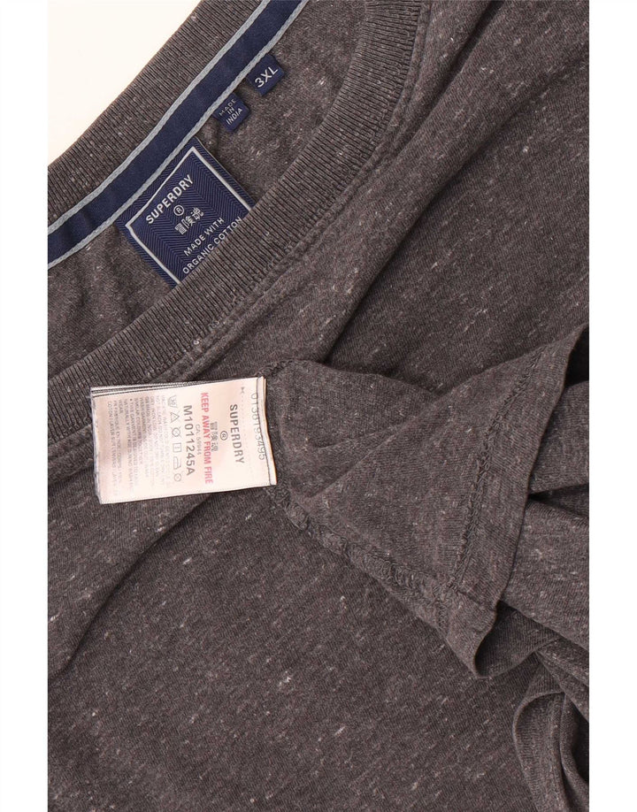 T-shirt da uomo Superdry Top 2XL cotone chiazzato grigio