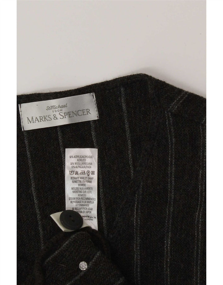 Marks & Spencer Gilet da uomo St. Michael Grande acrilico a righe grigie