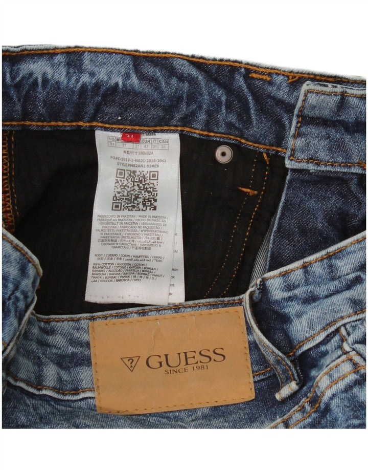 Jeans slim invecchiati da uomo Guess W31 L31 in cotone blu