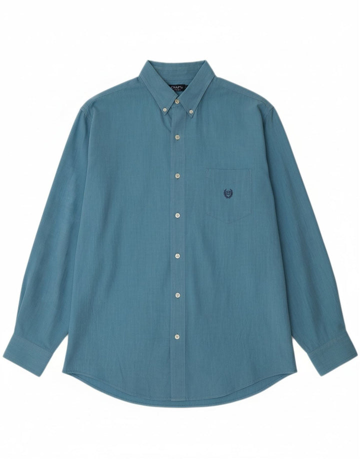 CHAPS Mens Big & Tall Shirt 2XL Blue Cotton