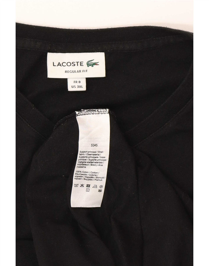 T-shirt da uomo Lacoste taglia superiore 8 3XL cotone nero