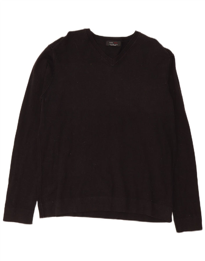 Maglione Zara da uomo con scollo a V XL Nero