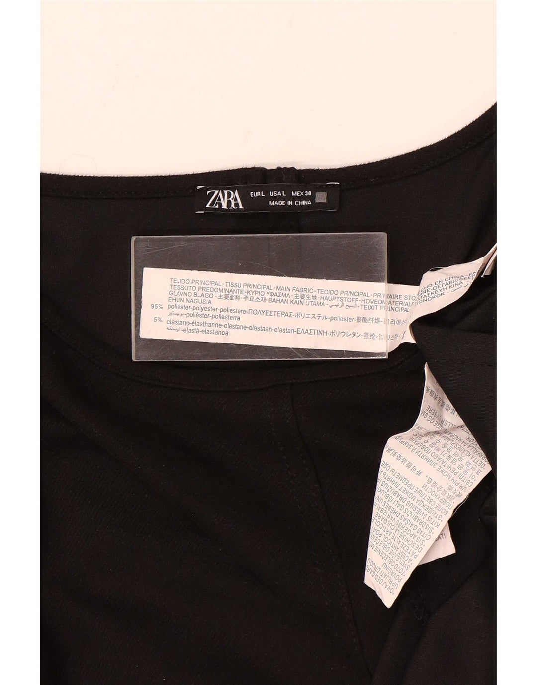 Abito a trapezio da donna Zara UK 16 grande poliestere nero