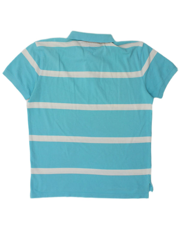 Polo da uomo Tommy Hilfiger grande in cotone a righe blu