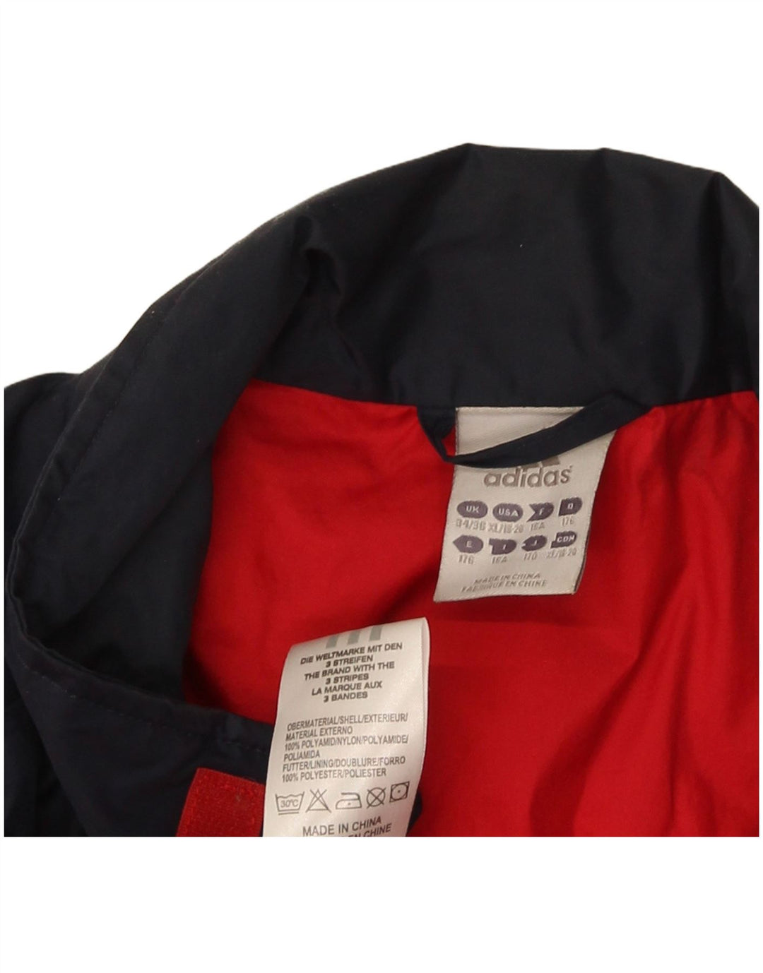 Impermeabile Adidas Ragazzo 15-16 anni Blu Navy Colourblock Polycloruro