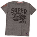 T-shirt grafica da uomo Superdry Top in cotone chiazzato grigio piccolo